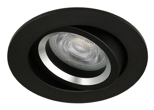 Dimtone inbouwspot Mick -Rond Zwart -Philips Warm Glow -Dimbaar -3.7W -Philips LED
