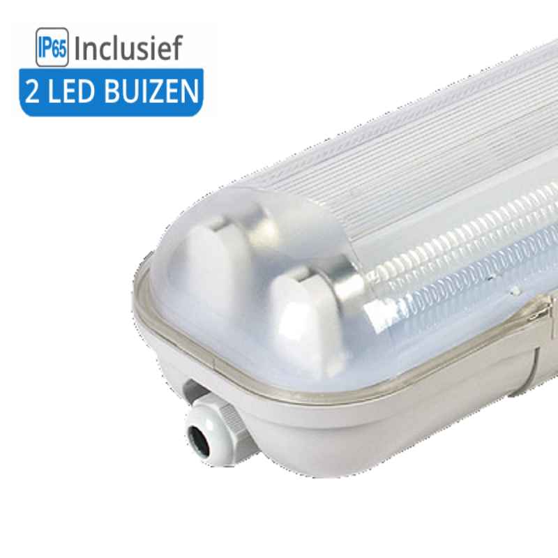 IP65 Dubbel TL armatuur incl. Hoge Lumen Led buizen | 120cm
