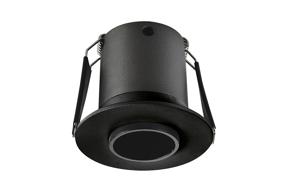 LED MINI Inbouwspot Filip -Rond Zwart -Warm Wit -Niet Dimbaar -3.3W -Integral LED