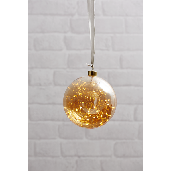 Kerstbal met 40 LED lampjes - 15cm - amber Kerstbal met 40 LED lampjes - 15cm - amber