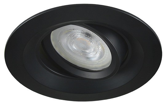 LED inbouwspot Adel -Rond Zwart -Extra Warm Wit -Dimbaar -5W -Philips LED