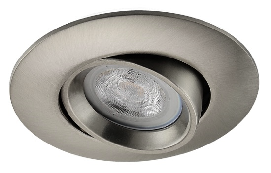 LED inbouwspot Ebbe -Rond RVS Look -Extra Warm Wit -Dimbaar -4W -Philips LED