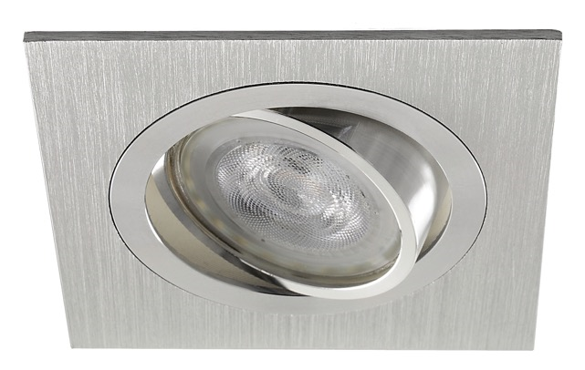 LED inbouwspot Jerod -Vierkant Chrome -Koel Wit -Dimbaar -4.9W -Philips LED
