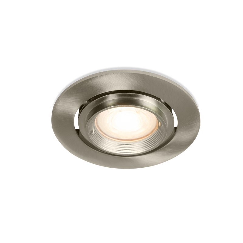 LED inbouwspot | Yash -Rond RVS Look -Warm Wit -Dimbaar -5W -Philips LED
