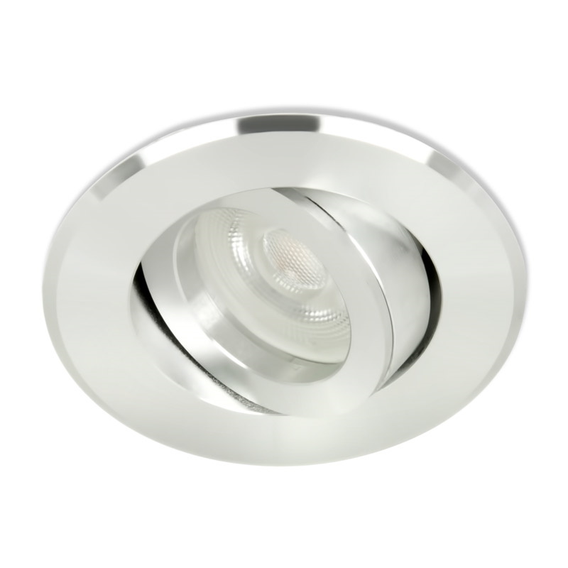 LED Midi inbouwspot Ville -Rond RVS Look -Koel Wit -Dimbaar -3.6W -Integral LED
