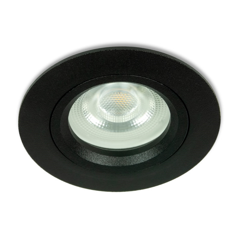 LED Mini inbouwspot Tore -Rond Zwart -Koel Wit -Dimbaar -3.6W -Integral LED