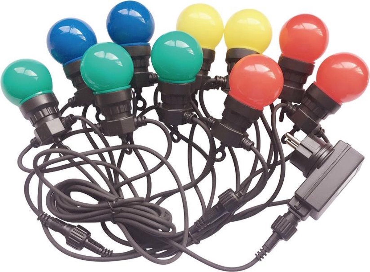 LED Prikkabel | 5M |  10 lampen | Multicolor (RGB)