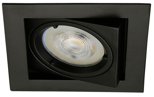 Platte inbouwspot Balder -Vierkant Zwart -Extra Warm Wit -Dimbaar -3.7W -RTM Lighting LED