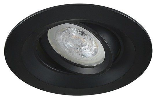 Platte inbouwspot Danial -Rond Zwart -Extra Warm Wit -Dimbaar -3.8W -RTM Lighting LED