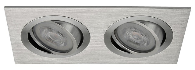 Platte inbouwspot Gaute -Dubbel Chrome -Extra Warm Wit -Dimbaar -3.8W -RTM Lighting LED