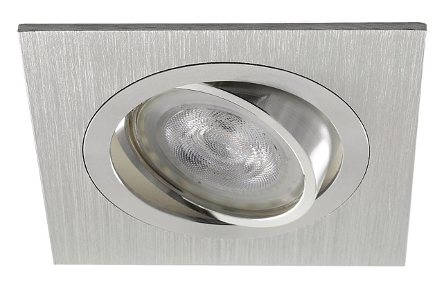 Platte inbouwspot Gusten -Vierkant Chrome -Extra Warm Wit -Dimbaar -3.8W -RTM Lighting LED