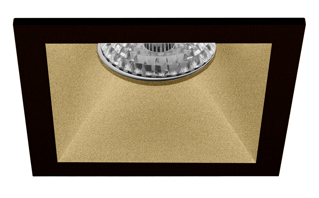 Premium Inbouwspot Arda Goud, Zwart Verdiepte vierkante spot Extra Warm Wit (2700K) Met Philips LED