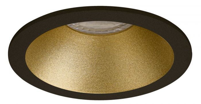 Premium Inbouwspot Felipe Goud, Zwart Verdiepte ronde spot Extra Warm Wit (2700K) Met Philips LED