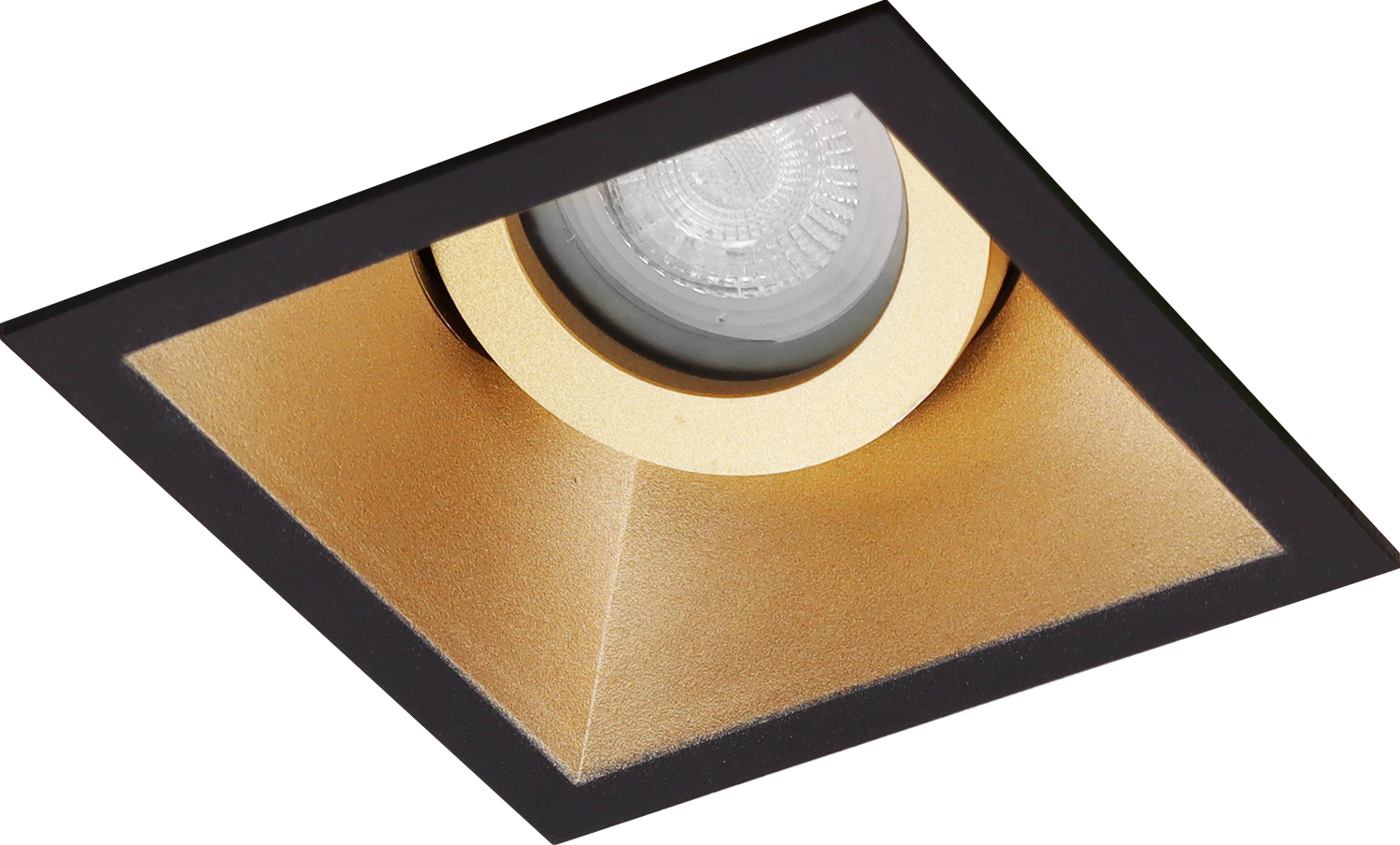 Premium Inbouwspot Warmglow Loke Goud, Zwart Verdiepte vierkante spot Philips Warm Glow Met Philips LED