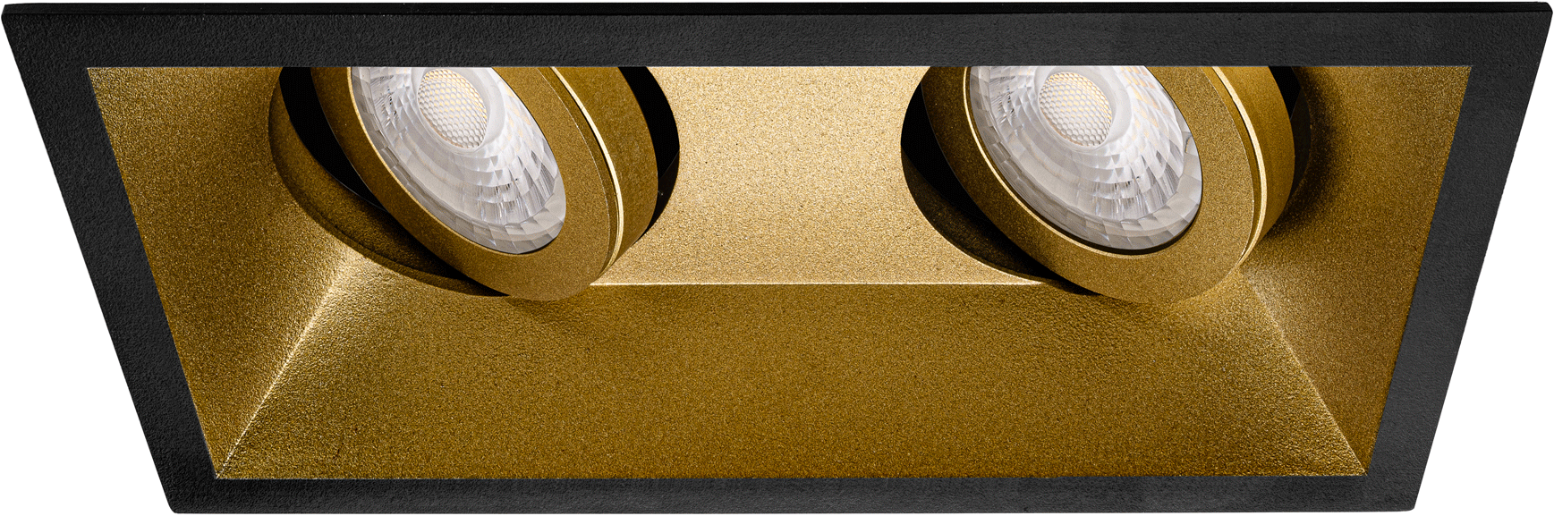 Premium Inbouwspot Zico Zwart met goud Verdiepte dubbele spot Koel Wit (4000K) Met Philips LED