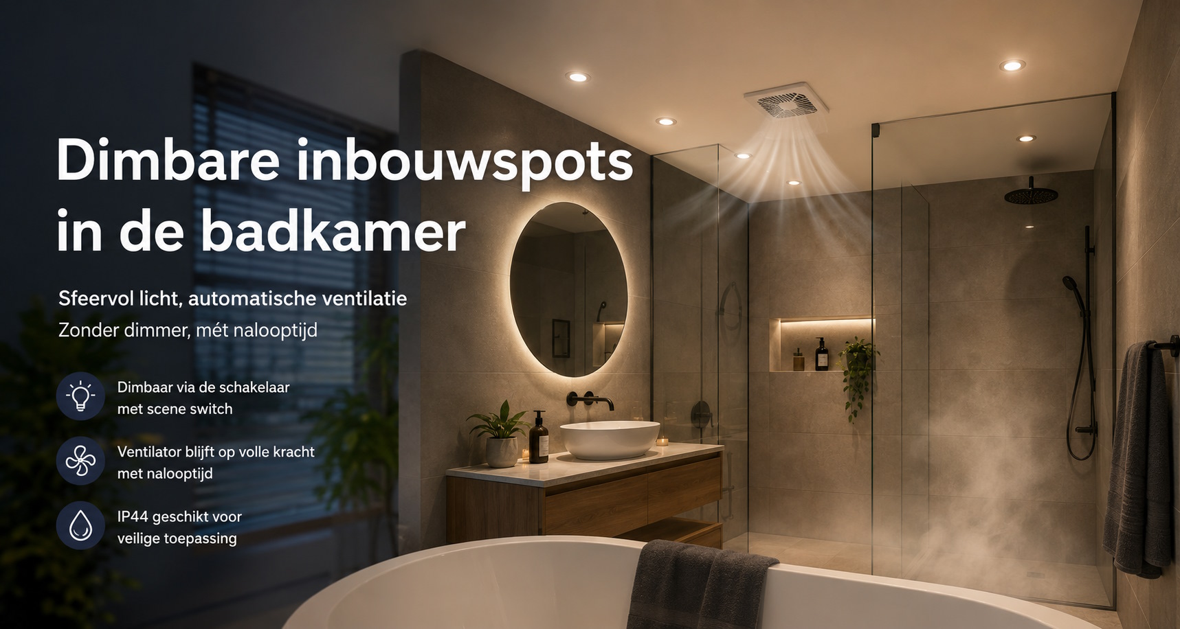 dimbare inbouwspots badkamer
