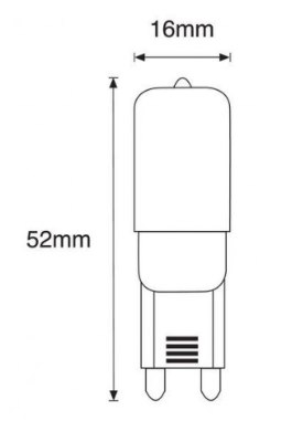 afmetingen g9 led lamp